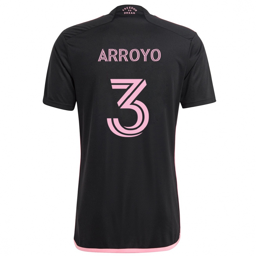 Kids Football Dixon Arroyo #3 Black Away Jersey 2024/25 T-Shirt Australia