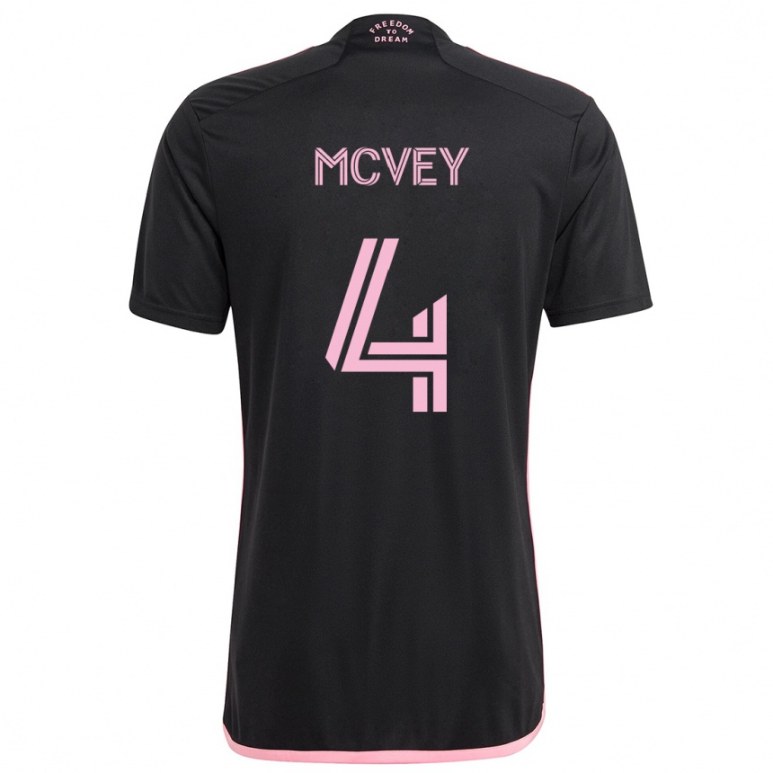 Kids Football Christopher Mcvey #4 Black Away Jersey 2024/25 T-Shirt Australia