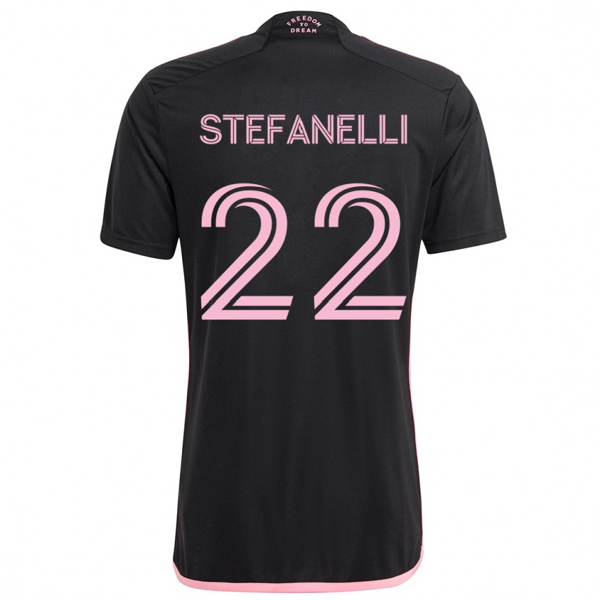 Kids Football Nicolás Stefanelli #22 Black Away Jersey 2024/25 T-Shirt Australia