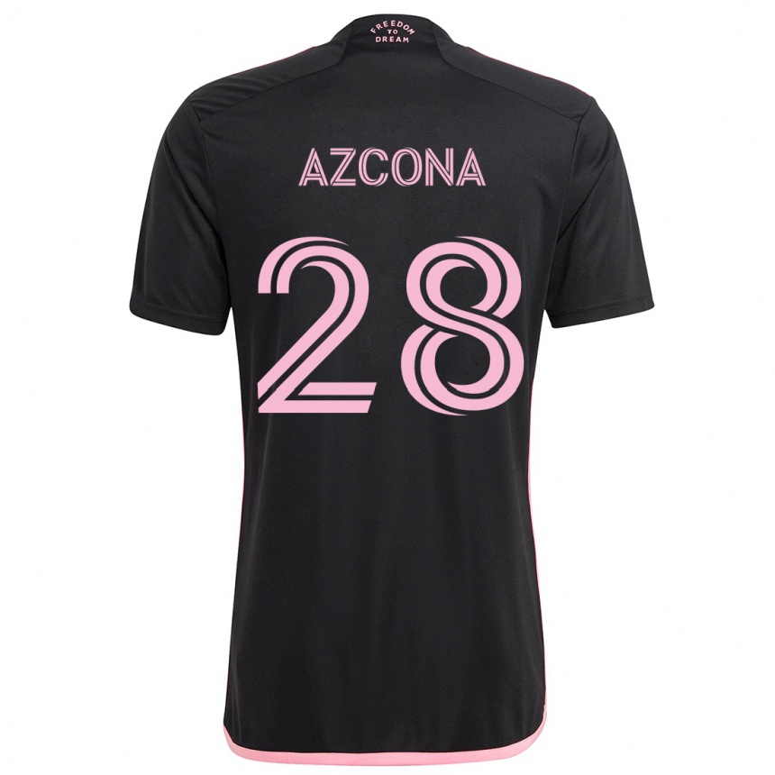 Kids Football Edison Azcona #28 Black Away Jersey 2024/25 T-Shirt Australia