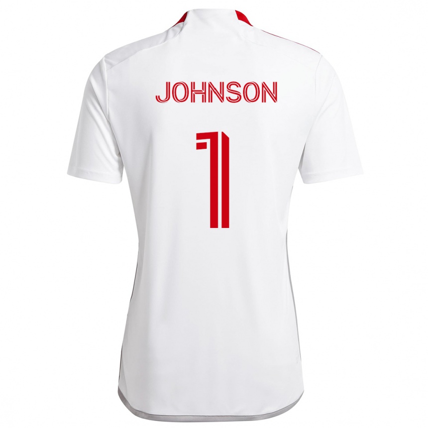 Kids Football Sean Johnson #1 White Red Away Jersey 2024/25 T-Shirt Australia