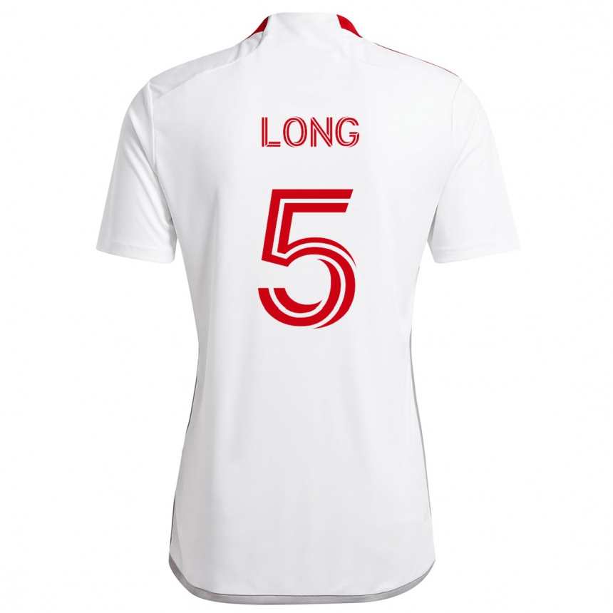 Kids Football Kevin Long #5 White Red Away Jersey 2024/25 T-Shirt Australia