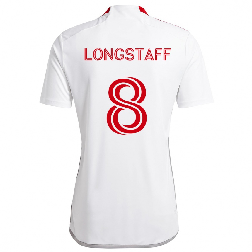 Kids Football Matty Longstaff #8 White Red Away Jersey 2024/25 T-Shirt Australia