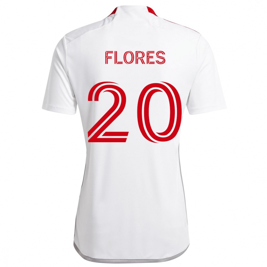 Kids Football Deybi Flores #20 White Red Away Jersey 2024/25 T-Shirt Australia