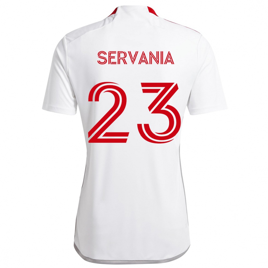 Kids Football Brandon Servania #23 White Red Away Jersey 2024/25 T-Shirt Australia