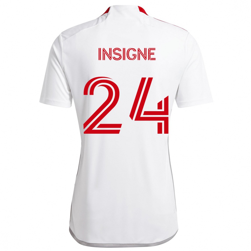 Kids Football Lorenzo Insigne #24 White Red Away Jersey 2024/25 T-Shirt Australia