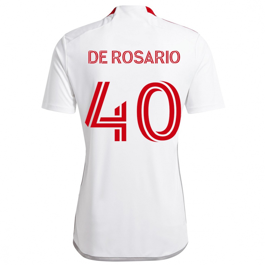 Kids Football Adisa De Rosario #40 White Red Away Jersey 2024/25 T-Shirt Australia