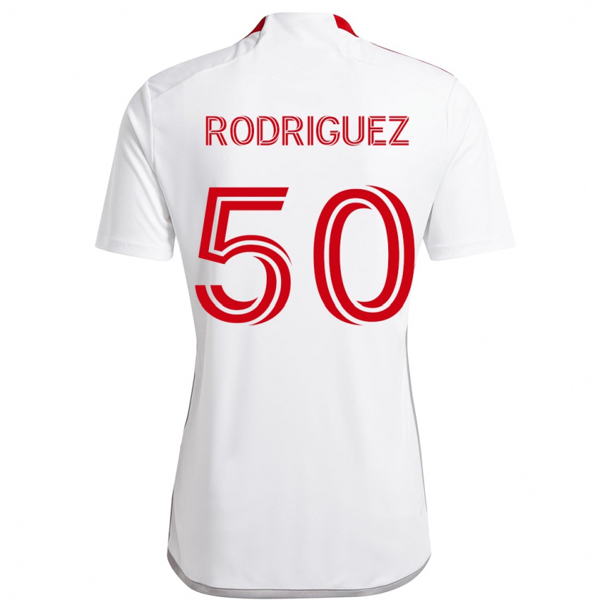 Kids Football Abraham Rodriguez #50 White Red Away Jersey 2024/25 T-Shirt Australia