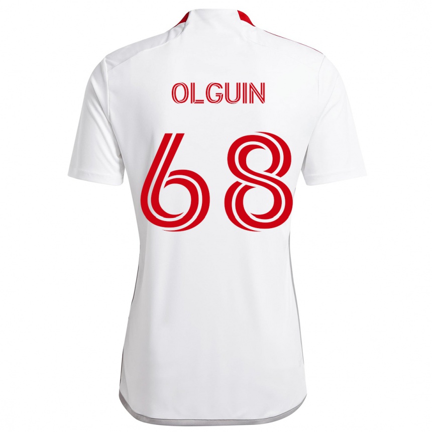 Kids Football Lucas Olguin #68 White Red Away Jersey 2024/25 T-Shirt Australia