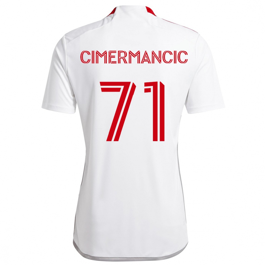 Kids Football Markus Cimermancic #71 White Red Away Jersey 2024/25 T-Shirt Australia