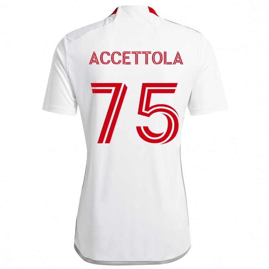 Kids Football Luca Accettola #75 White Red Away Jersey 2024/25 T-Shirt Australia