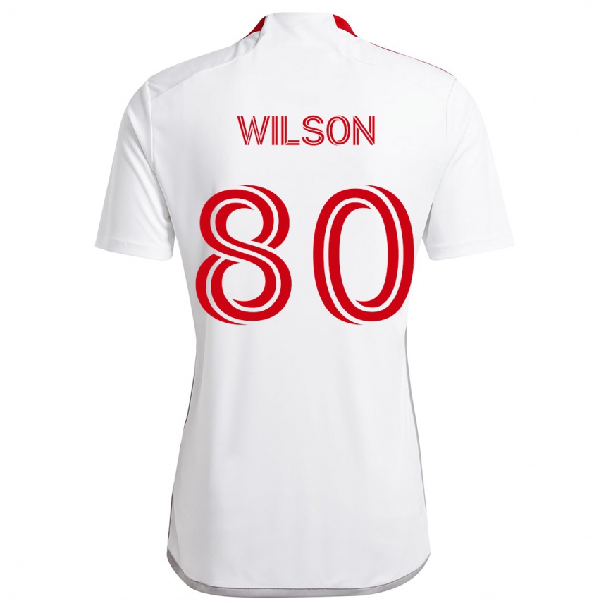 Kids Football Shafique Wilson #80 White Red Away Jersey 2024/25 T-Shirt Australia