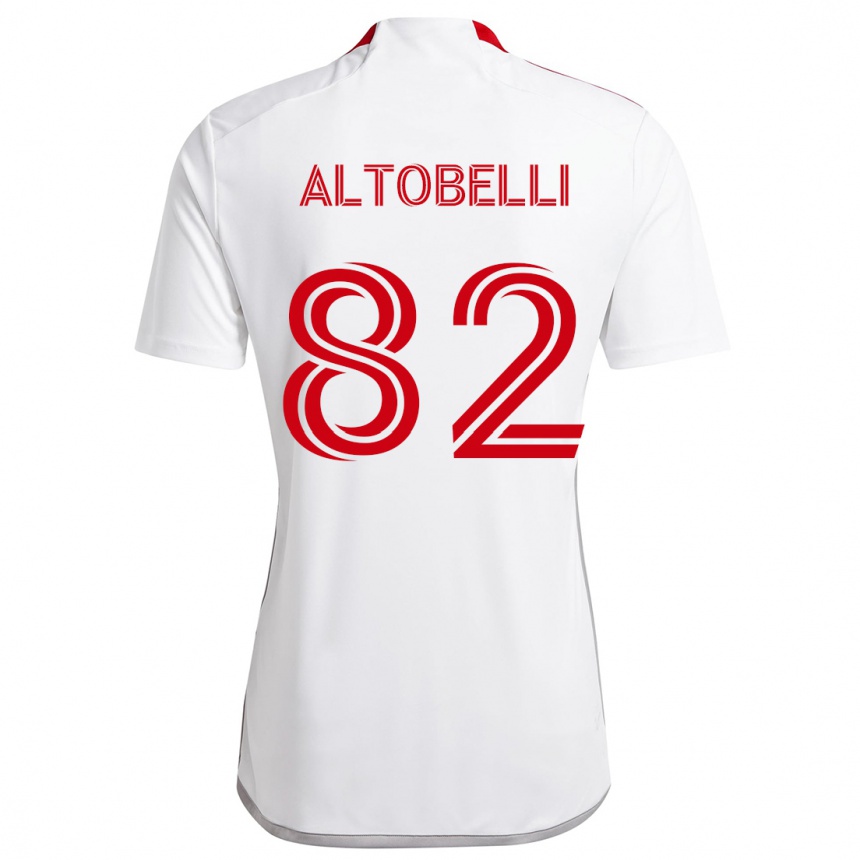 Kids Football Julian Altobelli #82 White Red Away Jersey 2024/25 T-Shirt Australia