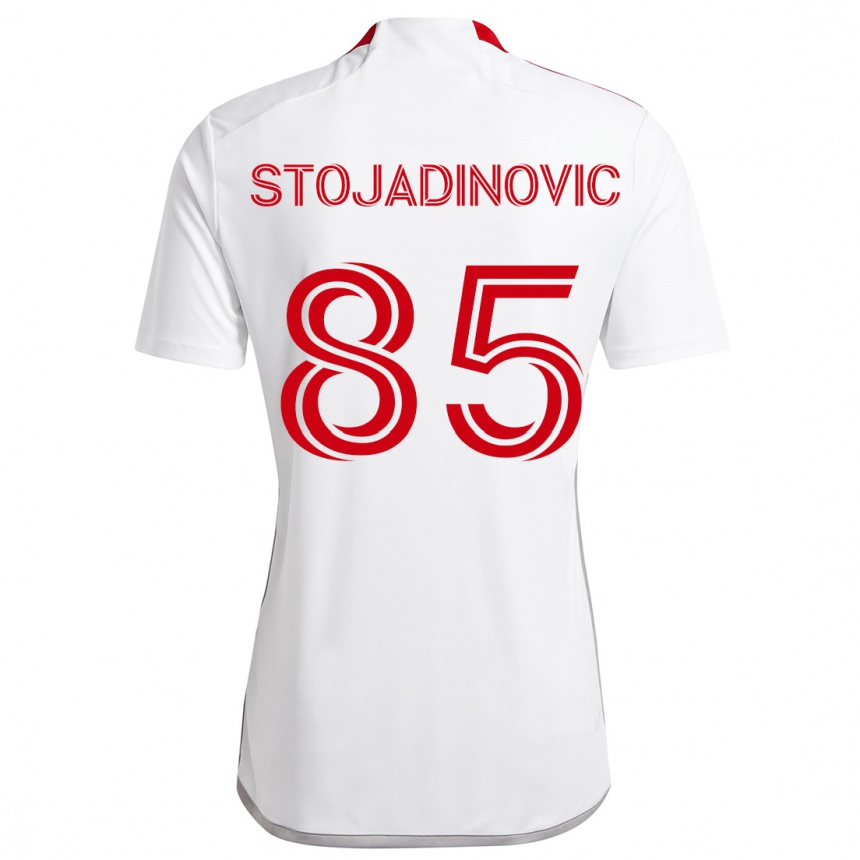 Kids Football Marko Stojadinovic #85 White Red Away Jersey 2024/25 T-Shirt Australia