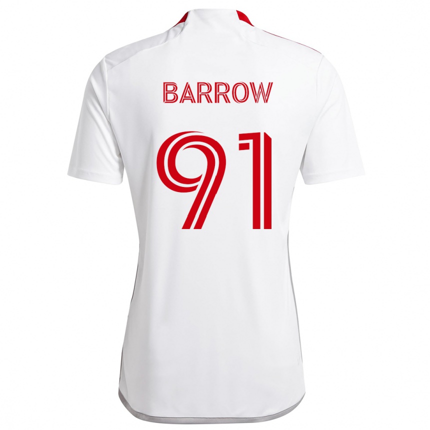 Kids Football Dékwon Barrow #91 White Red Away Jersey 2024/25 T-Shirt Australia