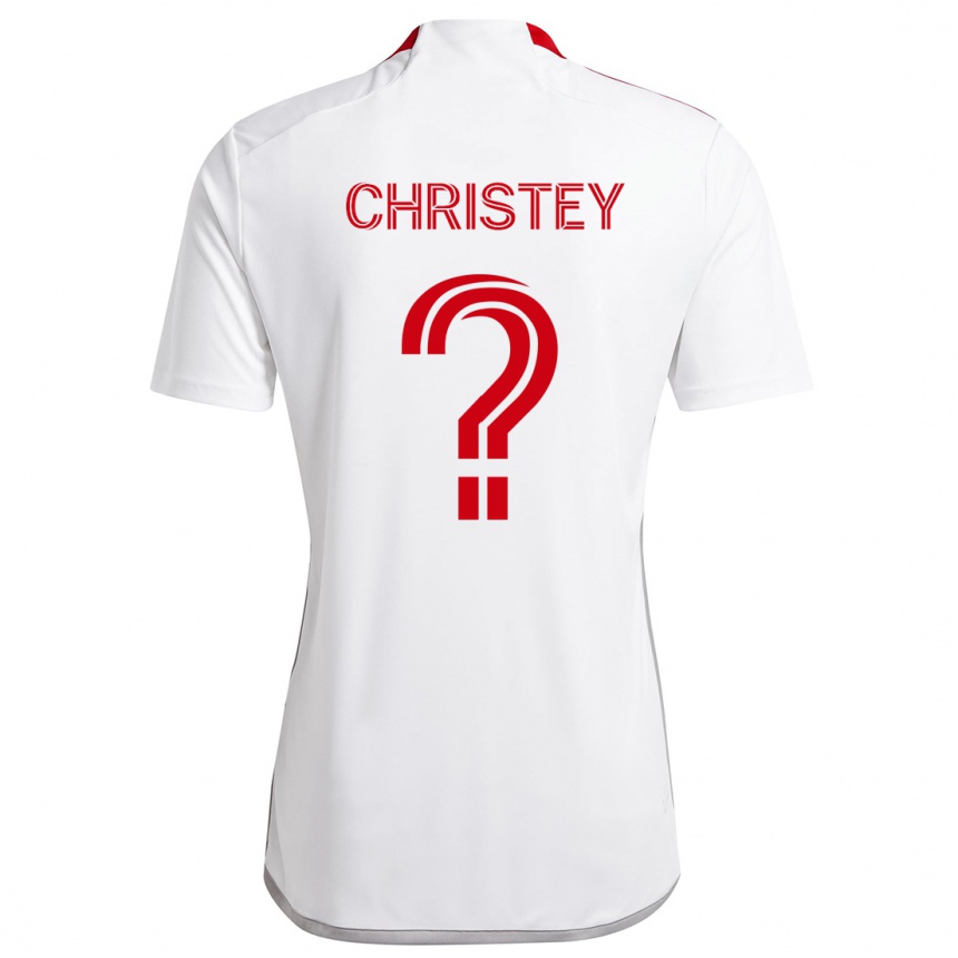 Kids Football Quentin Christey #0 White Red Away Jersey 2024/25 T-Shirt Australia