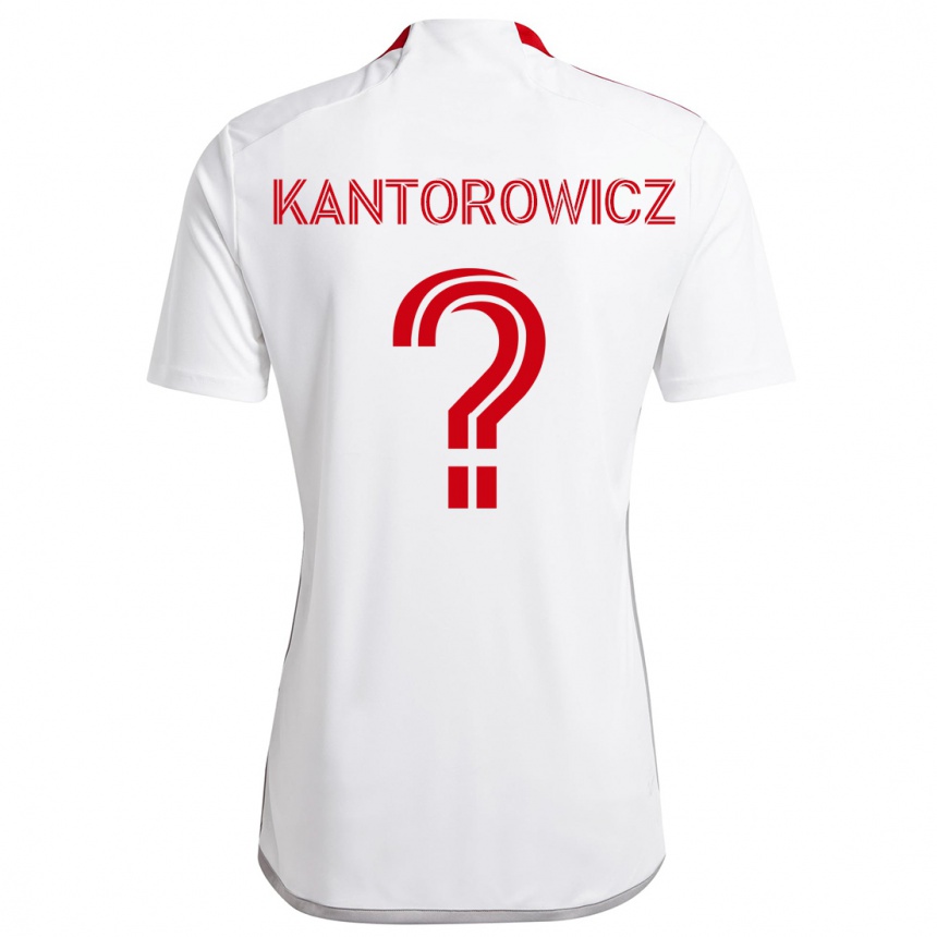 Kids Football Dominic Kantorowicz #0 White Red Away Jersey 2024/25 T-Shirt Australia