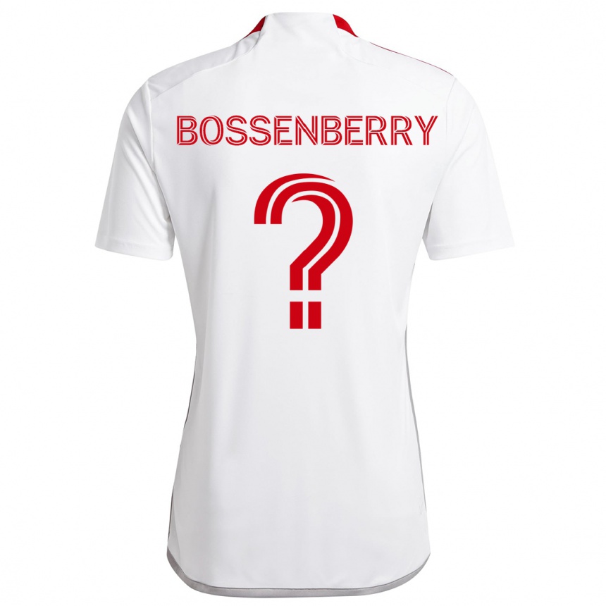 Kids Football Antone Bossenberry #0 White Red Away Jersey 2024/25 T-Shirt Australia