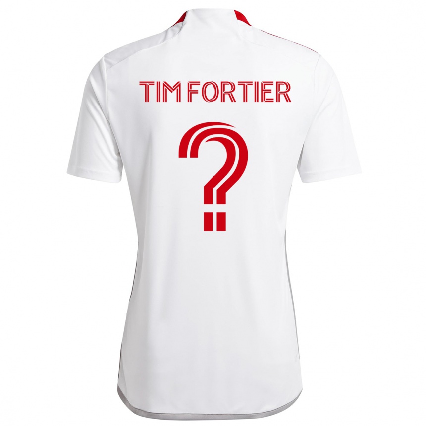 Kids Football Tim Fortier #0 White Red Away Jersey 2024/25 T-Shirt Australia