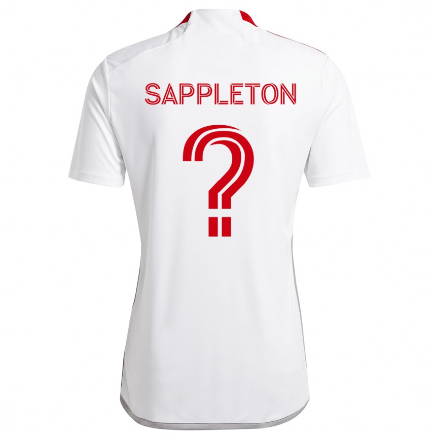 Kids Football Spencer Sappleton #0 White Red Away Jersey 2024/25 T-Shirt Australia