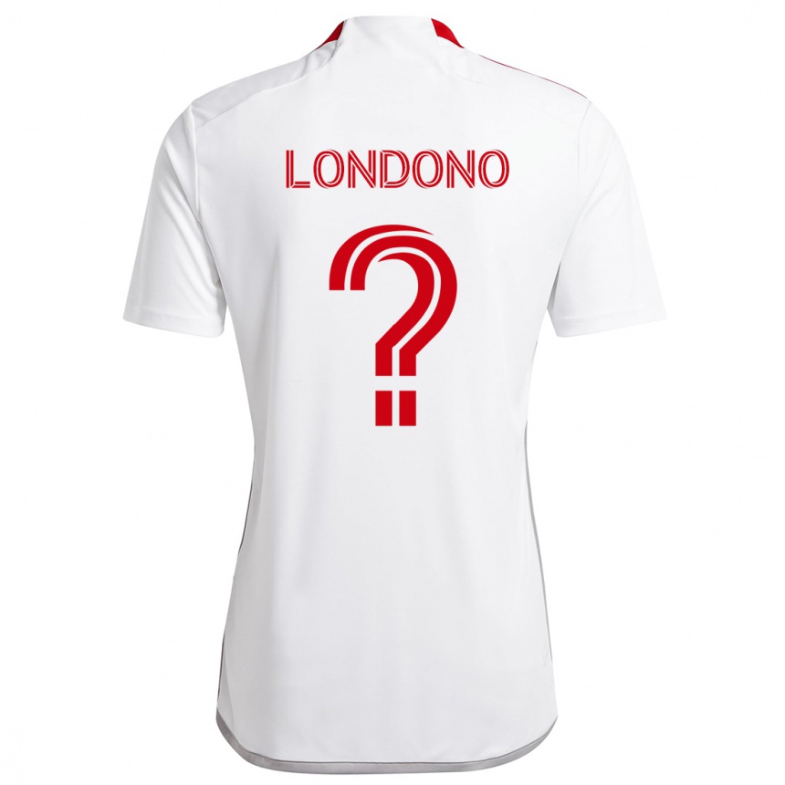 Kids Football Tyler Londono #0 White Red Away Jersey 2024/25 T-Shirt Australia