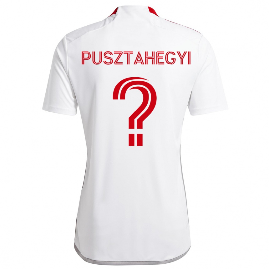 Kids Football Tristan Pusztahegyi #0 White Red Away Jersey 2024/25 T-Shirt Australia