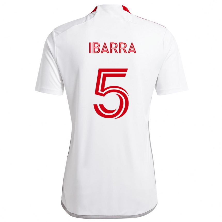 Kids Football Franco Ibarra #5 White Red Away Jersey 2024/25 T-Shirt Australia