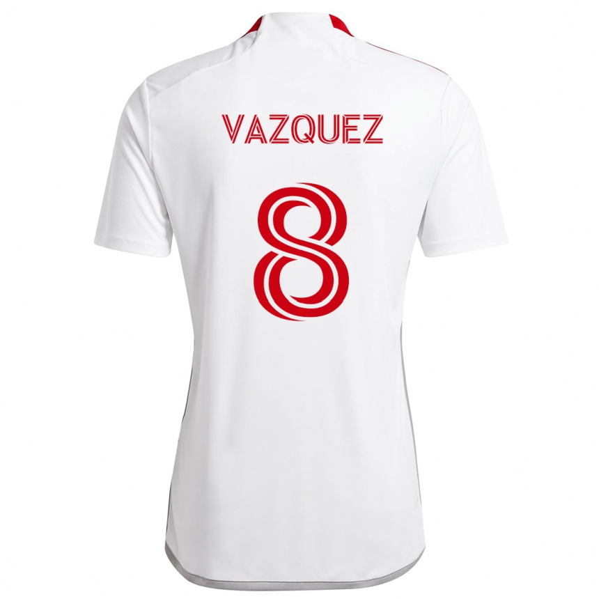 Kids Football Víctor Vázquez #8 White Red Away Jersey 2024/25 T-Shirt Australia