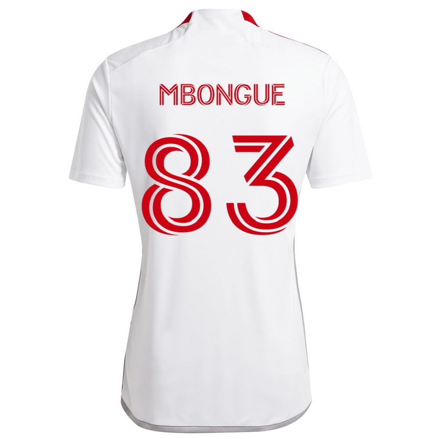 Kids Football Hugo Mbongue #83 White Red Away Jersey 2024/25 T-Shirt Australia