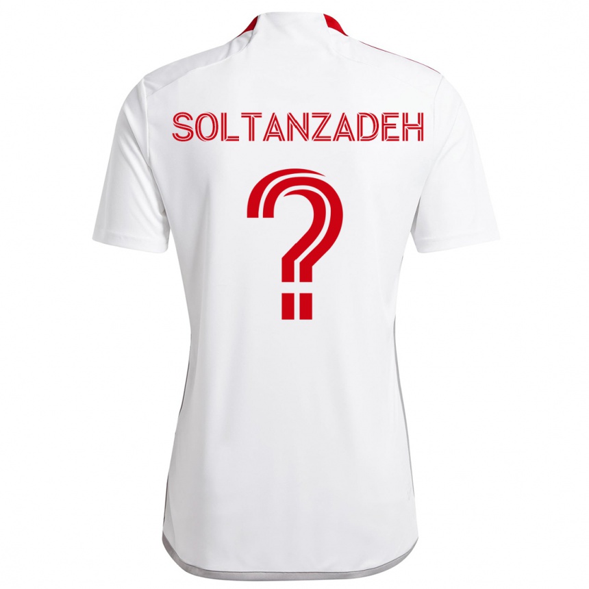 Kids Football Shayan Soltanzadeh #0 White Red Away Jersey 2024/25 T-Shirt Australia