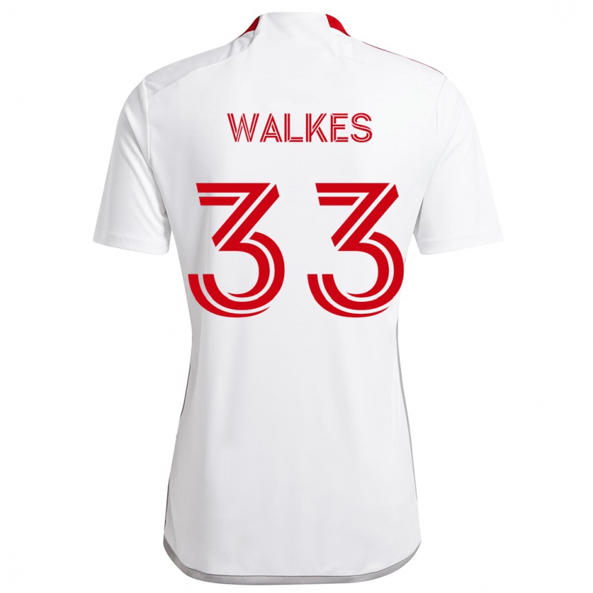 Kids Football Reshaun Walkes #33 White Red Away Jersey 2024/25 T-Shirt Australia