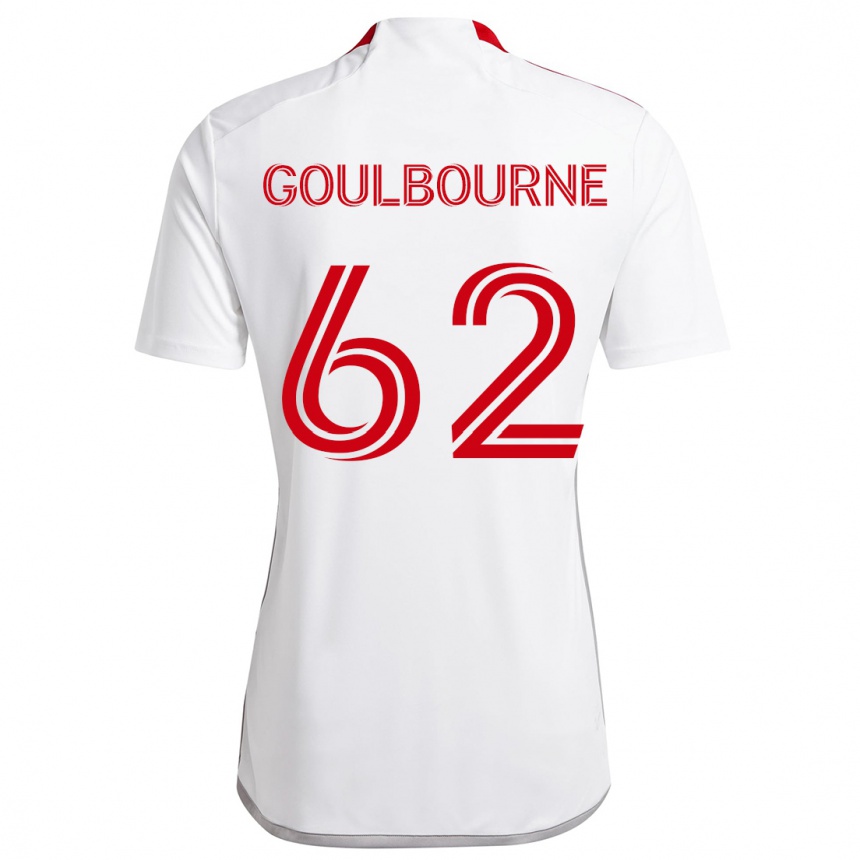 Kids Football Rohan Goulbourne #62 White Red Away Jersey 2024/25 T-Shirt Australia