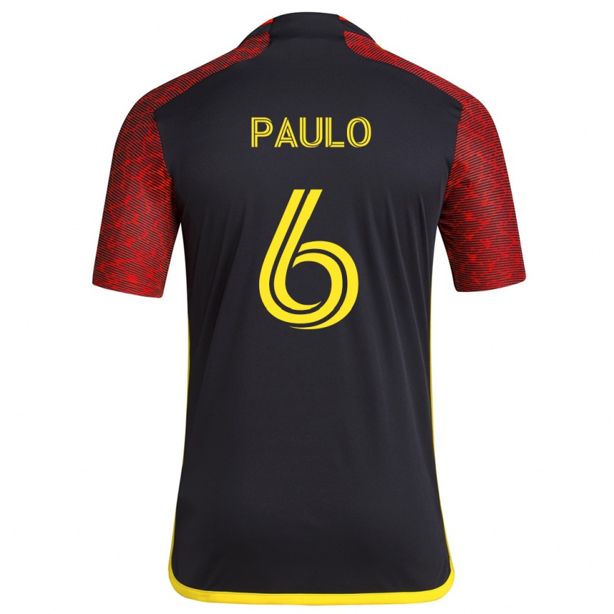 Kids Football João Paulo #6 Red Black Away Jersey 2024/25 T-Shirt Australia