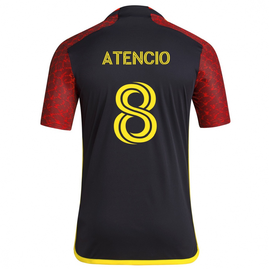 Kids Football Josh Atencio #8 Red Black Away Jersey 2024/25 T-Shirt Australia