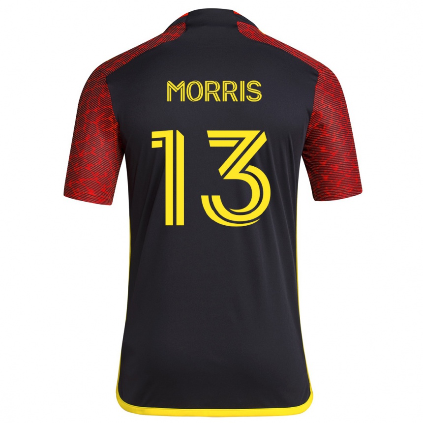 Kids Football Jordan Morris #13 Red Black Away Jersey 2024/25 T-Shirt Australia