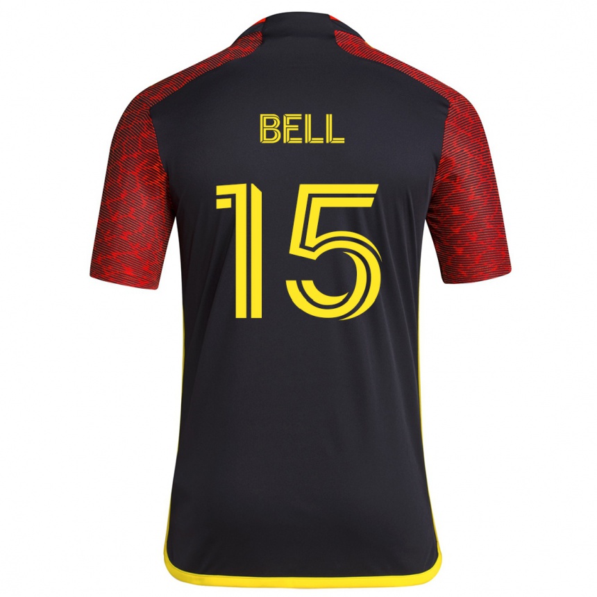 Kids Football Jon Bell #15 Red Black Away Jersey 2024/25 T-Shirt Australia