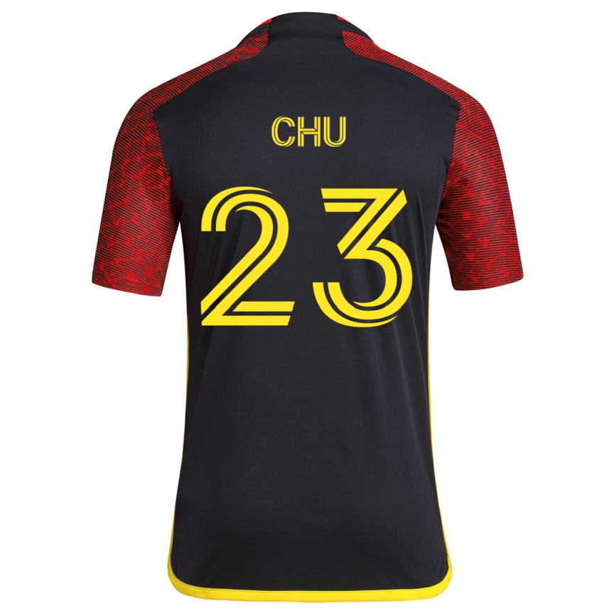 Kids Football Léo Chú #23 Red Black Away Jersey 2024/25 T-Shirt Australia