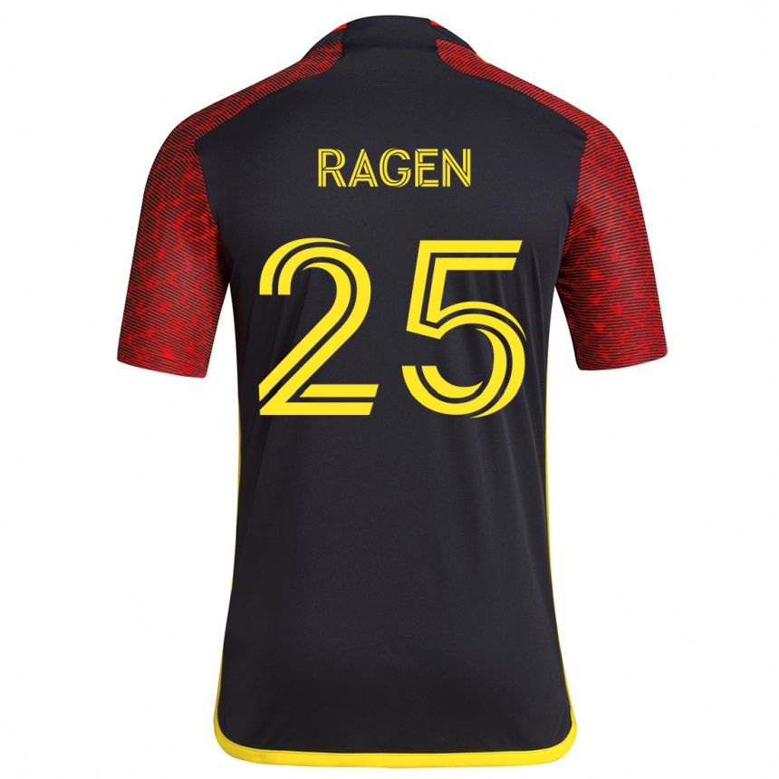 Kids Football Jackson Ragen #25 Red Black Away Jersey 2024/25 T-Shirt Australia