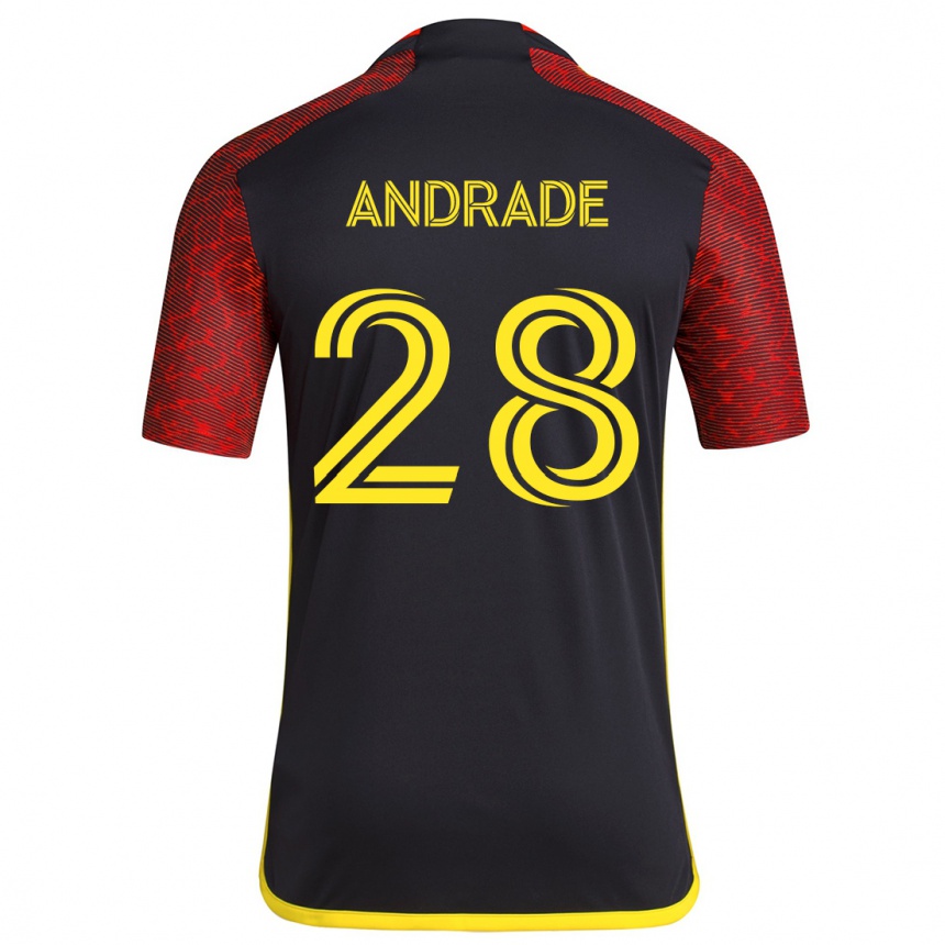 Kids Football Yeimar Gómez Andrade #28 Red Black Away Jersey 2024/25 T-Shirt Australia