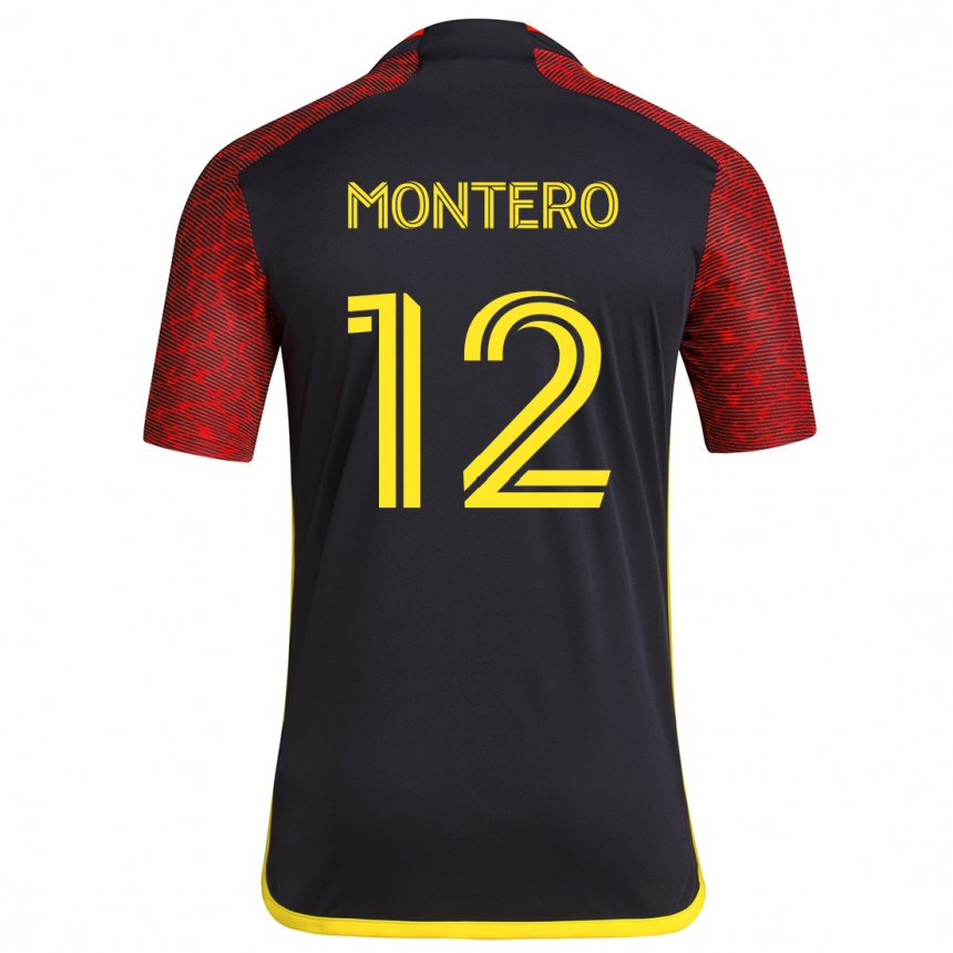 Kids Football Fredy Montero #12 Red Black Away Jersey 2024/25 T-Shirt Australia