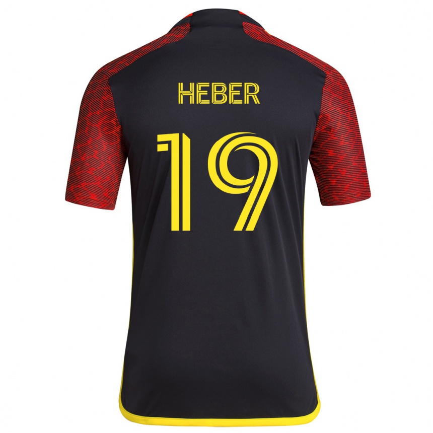 Kids Football Héber #19 Red Black Away Jersey 2024/25 T-Shirt Australia