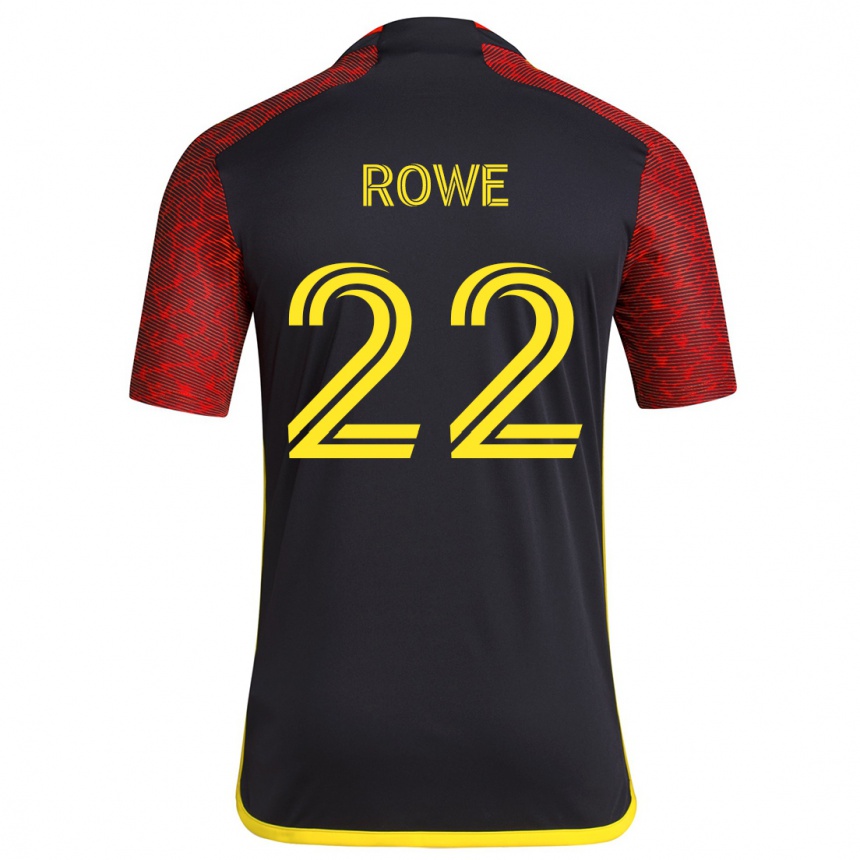 Kids Football Kelyn Rowe #22 Red Black Away Jersey 2024/25 T-Shirt Australia