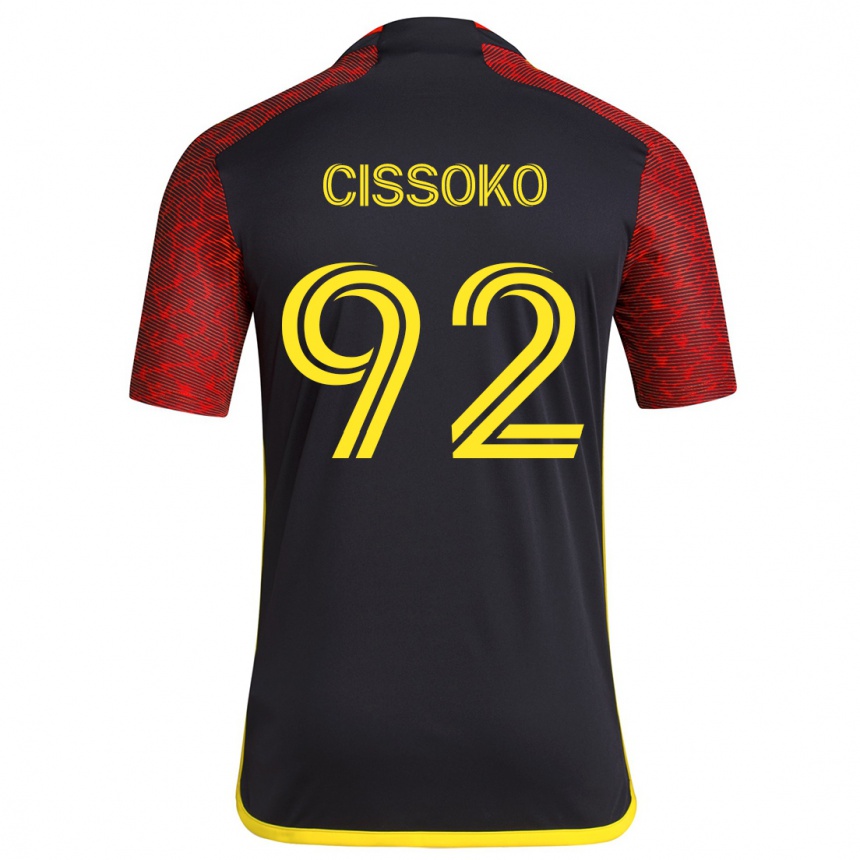 Kids Football Abdoulaye Cissoko #92 Red Black Away Jersey 2024/25 T-Shirt Australia