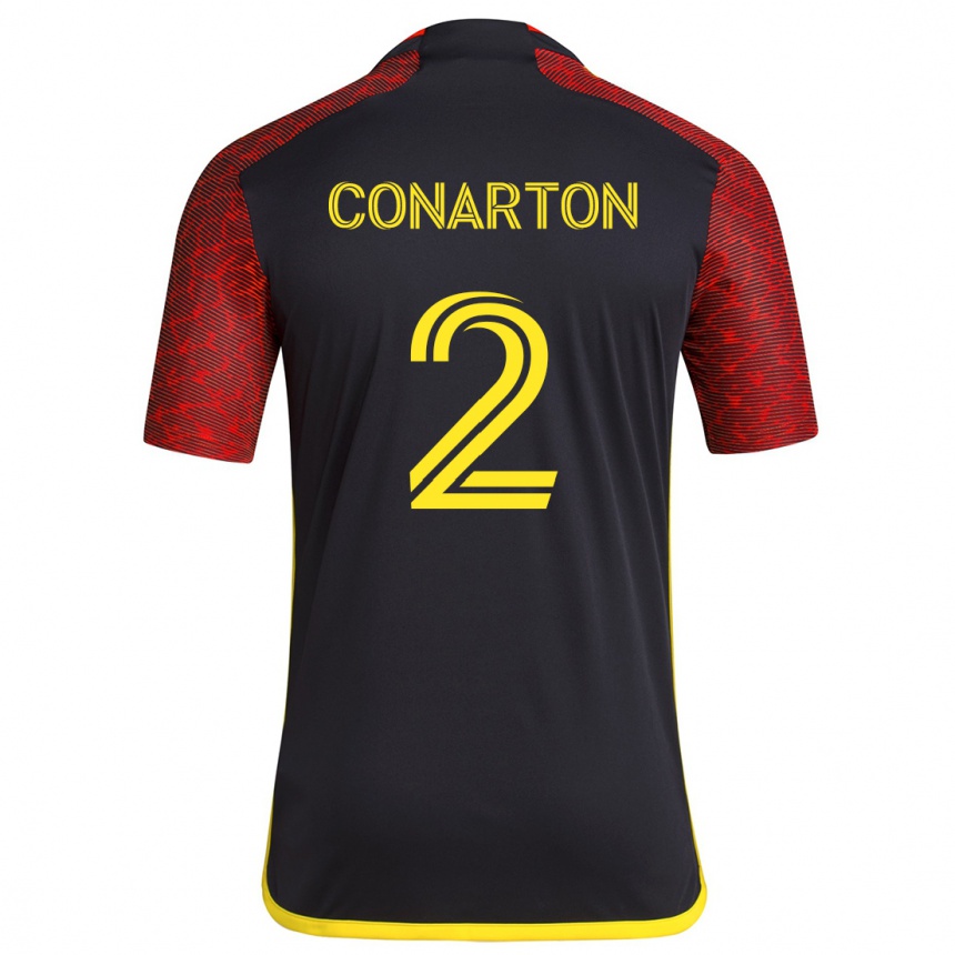 Kids Football Alyssa Conarton #2 Red Black Away Jersey 2024/25 T-Shirt Australia