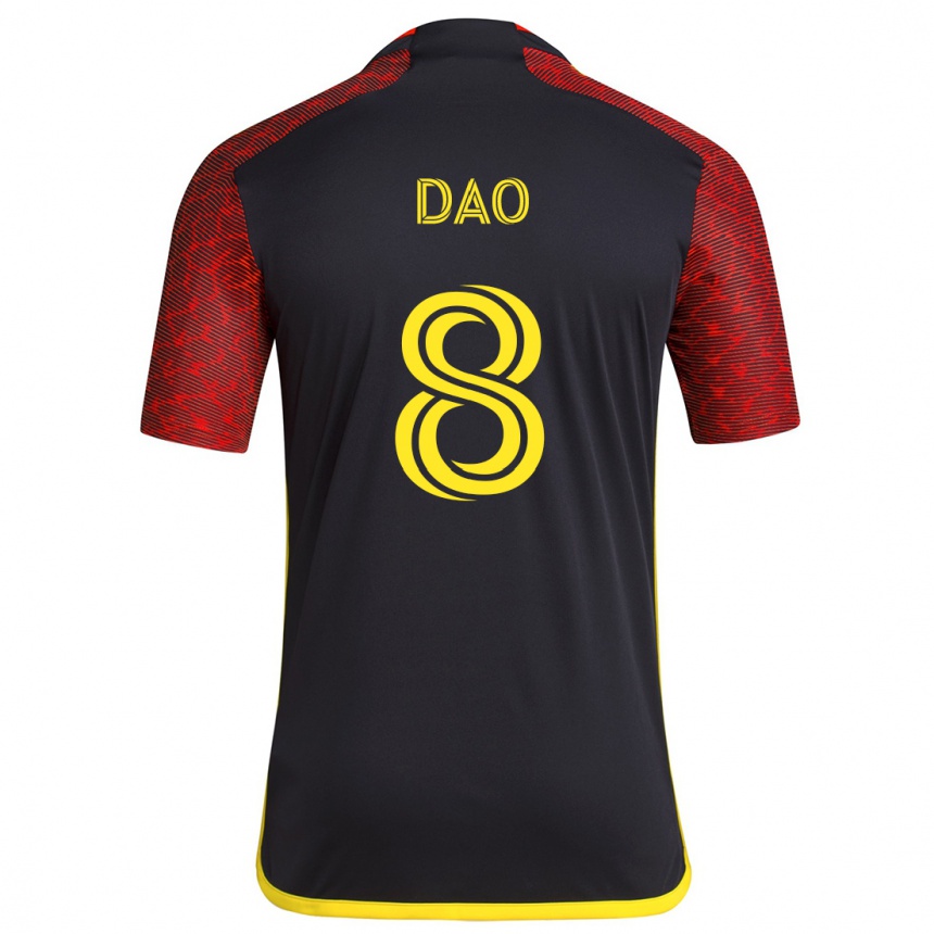 Kids Football Kaylee Dao #8 Red Black Away Jersey 2024/25 T-Shirt Australia