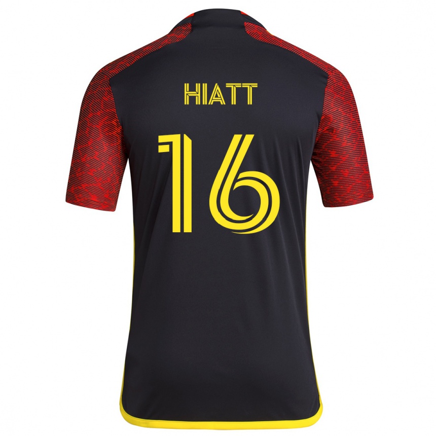 Kids Football Samantha Hiatt #16 Red Black Away Jersey 2024/25 T-Shirt Australia