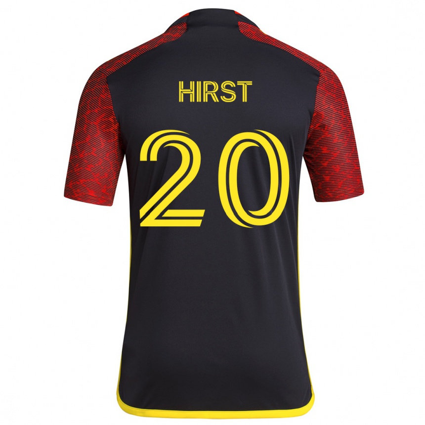 Kids Football Sophie Hirst #20 Red Black Away Jersey 2024/25 T-Shirt Australia