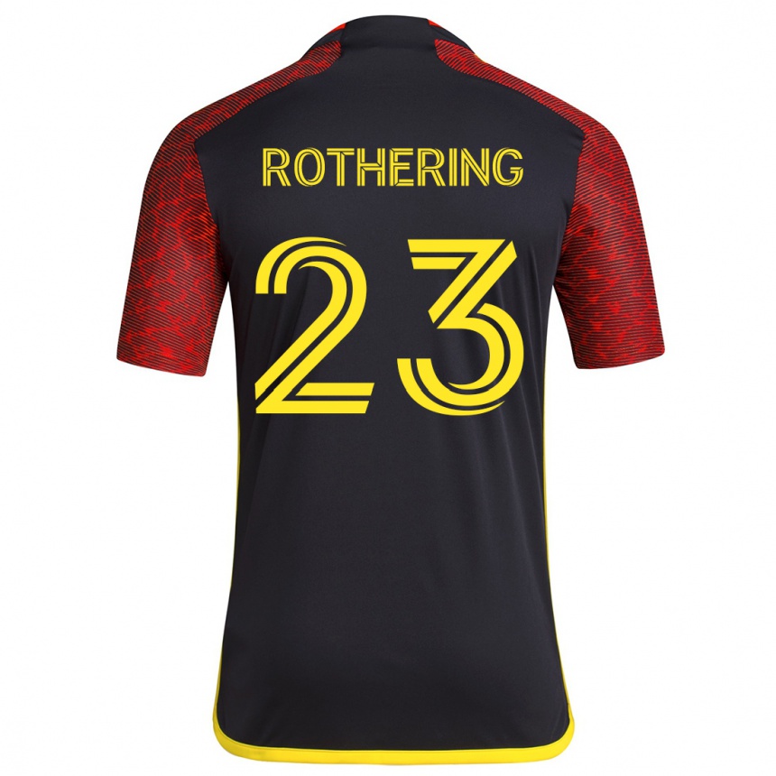 Kids Football Holly Rothering #23 Red Black Away Jersey 2024/25 T-Shirt Australia