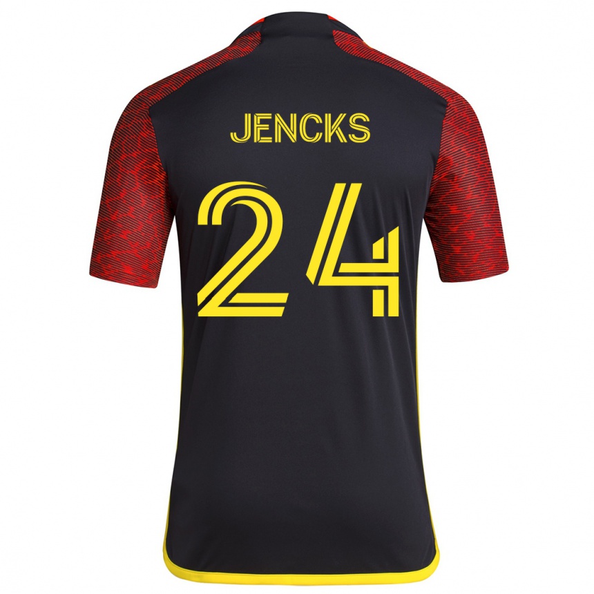 Kids Football India Jencks #24 Red Black Away Jersey 2024/25 T-Shirt Australia