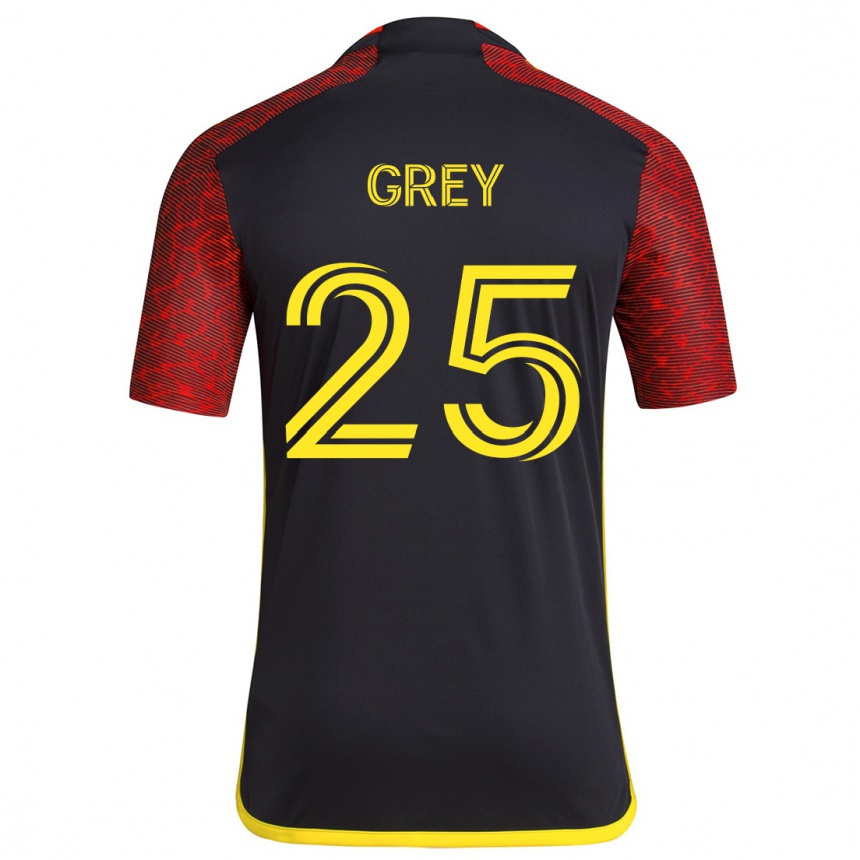 Kids Football Mireya Grey #25 Red Black Away Jersey 2024/25 T-Shirt Australia